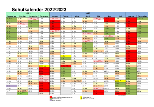 screen Schulkalender 2022 23