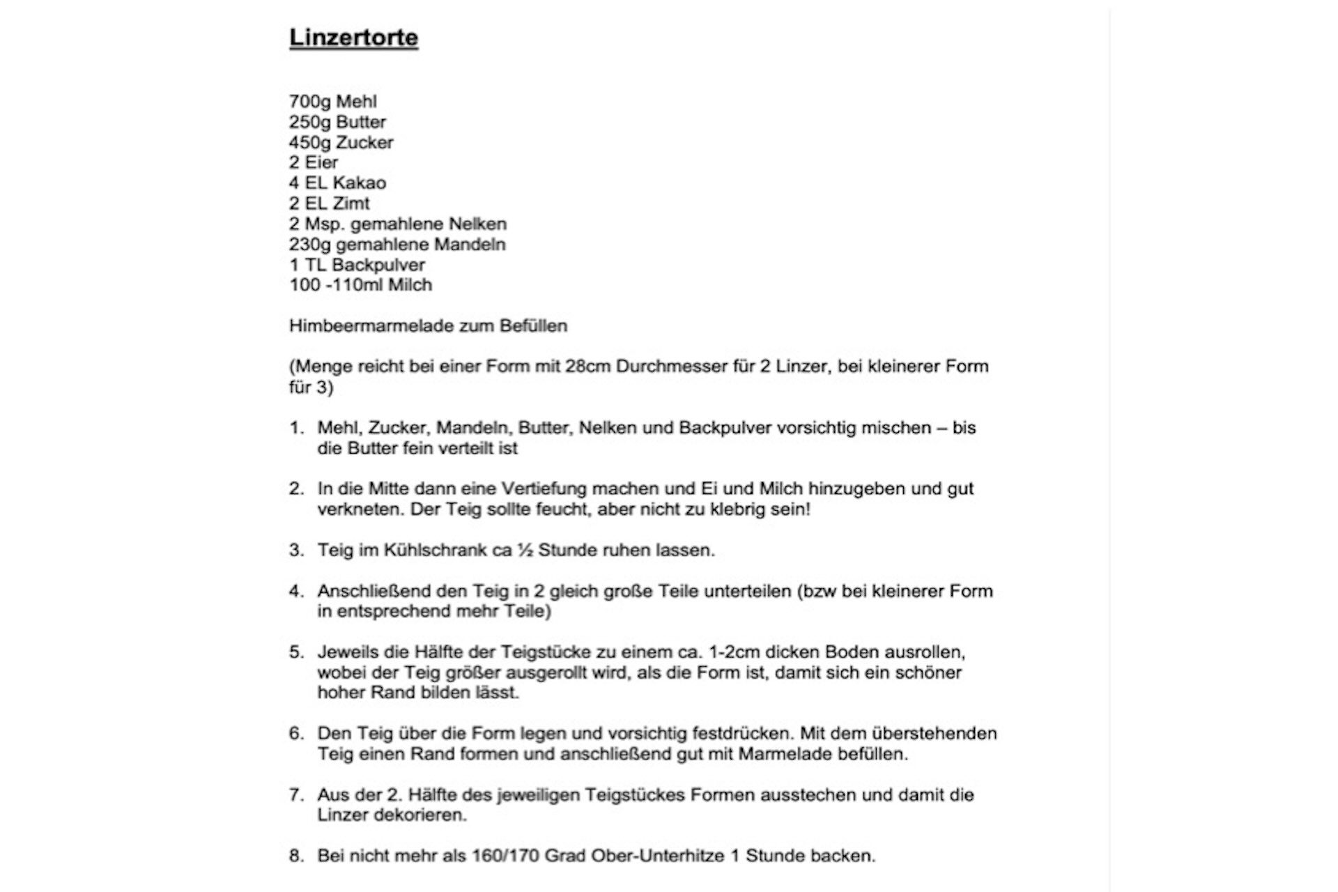 Rezept Linzertorte Adventsmarkt FöVE GSUL